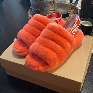 UGG Orange Fluff Yeah Slides